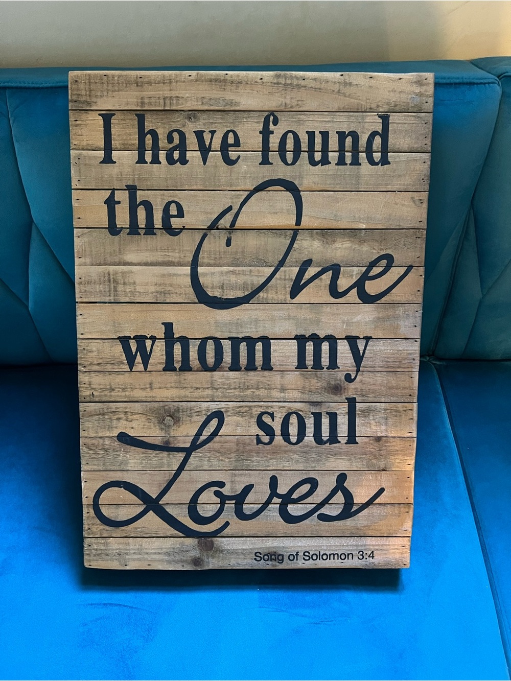 Hobby Lobby Rustic Wood Sign 'I Have Found the One' in Black and Natural